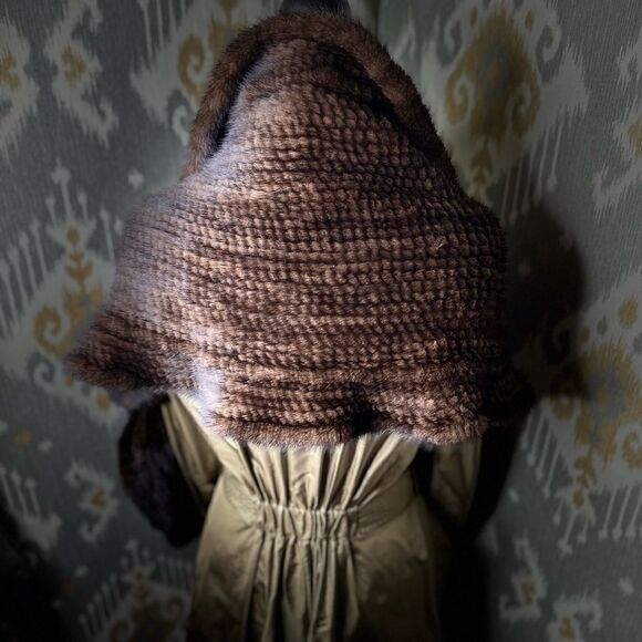 Unbranded Natural Brown Knitted Mink Stole Wrap Scarf - Picture 13 of 16